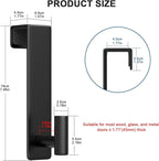 PMMASTO 2-Pack Over The Door Hooks - Rustproof Stainless Steel Door Hangers for 1-3/4 Inch Doors, Non-Marking and Tool-Free Easy Install (Black, T Shape-Fits 1-3/4" Thick Door)