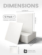 Fluxynara Large Felt Bulletin Board 48" x 36" Cork Board Alternative-12 Pack with 70 Safe Removable Adhesive Tabs, Cork Boards for Walls Cork Board for Home Office Classroom Pin Board - Milky White