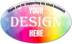 LAUKIYE 100-500 Custom Stickers Personalized Labels, Customized with Any Image Logo and Text. for Business LogoThank You Labels,etc. (Oval,4X2 Inch)