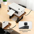 Label Holder for Thermal Printer,Sticker Rolls and Fan-fold Dispenser Holder,Wooden Label Holder for Shipping Label Printer,Office Accessories for Home,Small Business,Warehouse (Retro Color)