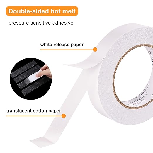 GUOKOFF Double Sided Tape 1 Inch x 40 Yards - 2 Rolls, Strong Adhesive Double Sided Sticky Tape, Two Sided Tapes, Multipurpose Tape for Arts, DIY, Crafts, Scrapbooking