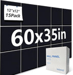 Large Cork Bulletin Board Alternative for Office60 x 35" - 15 Pack Felt Bulletin Boards Dart Wall Protectors 70 Pcs Safe RemovableAdhesive Tabs Pcs for Office Wall, School, Home Decor, Black