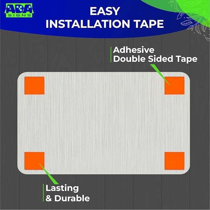ADASigns Exam Room Sign 7" W x 4" H - Durable Brushed Aluminum with Grade 2 Braille - Easy Installation with Strong Double Sided Tape - ADA Compliant Medical Office Door Signs for Businesses & Offices