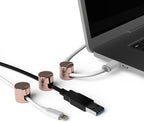 ICONIT Cable Anchors for Desk Organization | Premium Aluminum Cord Organizers | Charger + Cable Management Clips for Home & Office | Stylish, Sturdy, & Functional | (3 Pack) (Copper)