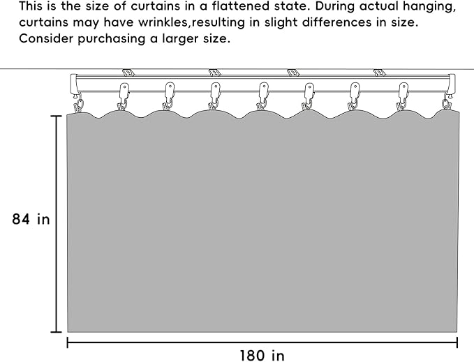hoeflife Room Divider Curtains Blackout Floor to Ceiling Curtain with Hook Wall Mount Sliding Door Curtains Ceiling Mount Extra Wide Curtain Wall Divider for Room Separation (Beige, W180 x H84 Inch)