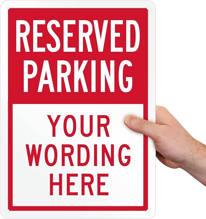 SmartSign Custom Reserved Parking Sign - 10"x14" Laminated Aluminum, 40 mil thick, Custom Metal Sign for Home, Offices, Businesses, Outdoors, Lots, USA-Made, 100+ Years of Sign Expertise