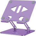 Aoviho Tablet Stand Holder for Desk, Adjustable Desktop Tablet Holder, Foldable Aluminum Tablet Mount for iPad pro 12.9, iPad Air Mini, Samsung Galaxy Tabs Z Fold Kindle Fire 4-12 inch Purple