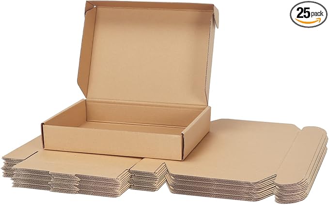 PHAREGE 11x8x2 inch Shipping Boxes Bulk 25 Pack Brown, Tab Lock Tuck Top Mailer Boxes for Packaging Small Business, Medium Cardboard Gift Boxes for Wrapping Mailing Present