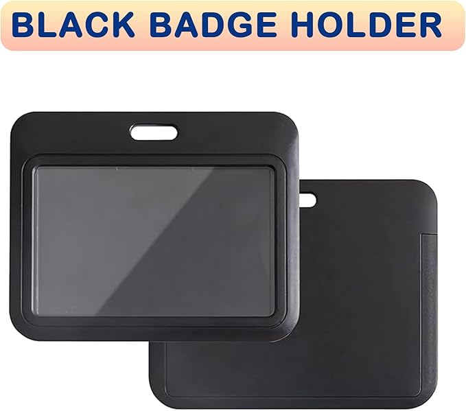 Custom Badge Holder ID Card Hold Case, Personalized Retractable Badges Holders, Customized Photo Name Badge Holder for Office Worker, Medical Staffs, Teacher, Student | Horizontal