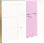 Weekly To-Do List Notepad – Desk Pad for Work and Study, Gold, 11.7x8.3 Inches