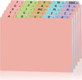 Noveread 1 Set 25 Alphabet File Dividers A-Z Tab Letter Size 1/5 Cut Tab Positions Alphabetical Number File Folder Organizer Guides Cabinet and Desk Dividers for School Office(Simple Color)