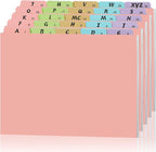 Noveread 1 Set 25 Alphabet File Dividers A-Z Tab Letter Size 1/5 Cut Tab Positions Alphabetical Number File Folder Organizer Guides Cabinet and Desk Dividers for School Office(Simple Color)