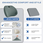 Skechers Lumbar Support Pillow for Office Chair,Memory Foam Lumbar Pillow,Lower Back Pain Relief Lumbar Pillow,Ergonomic Design Back Support Pillow for Office Chair,Car,Home,Travel,Green