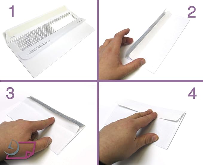 NextDayLabels #8 Double Window Check Envelopes - 500 Pack Ready-Seal Business Envelopes with Security Tint - Self-Sealing Envelopes with Window for Laser Printed Checks - Made in USA