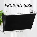 Tenceur 10 Pcs Single Pocket Wall Mount File Holder Black Plastic Wall Pocket with Screws and Tape Hanging File Organizer Letter Holder for Home Letters Mail Magazine Office