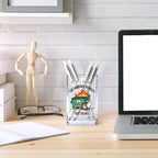 Vgrti The Horrors Persist But So Do I Acrylic Cosmetic Pencil Pen Holder Cup, Funny Dumpster Fire Pen Holder Cup, Opossum Possum Gifts for Women Men, Office Sarcastic Gifts for Women Men Coworker Boss