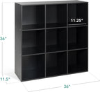 Best Choice Products 9-Cube Storage Organizer, 11in Shelf Opening, Bookcase, Display Shelf, Customizable w/ 3 Removable Back Panels - Black