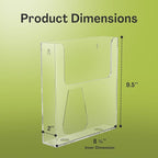 Top Notch Displays Acrylic Brochure Holder for Wall Mounting, Clear Display for 8.5" x 11" Flyers, Literature Holder for Magazines, Pamphlets, Menus, Includes Screws & Plastic Anchors – Pack of 2