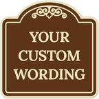 Custom Decorative Sign, Personalized Metal Sign for Business, Driveway, Home, Airbnb, Office Door Plaque, Brown Background Sign, 24x24 Inches, ACM, Fade Resistant, Made in USA by Sigo Signs