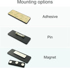Custom Engraved Name Tag ID Badges Personalized Identification with Pin or Magnetic Clip Adhesive Backing (1" x 3")