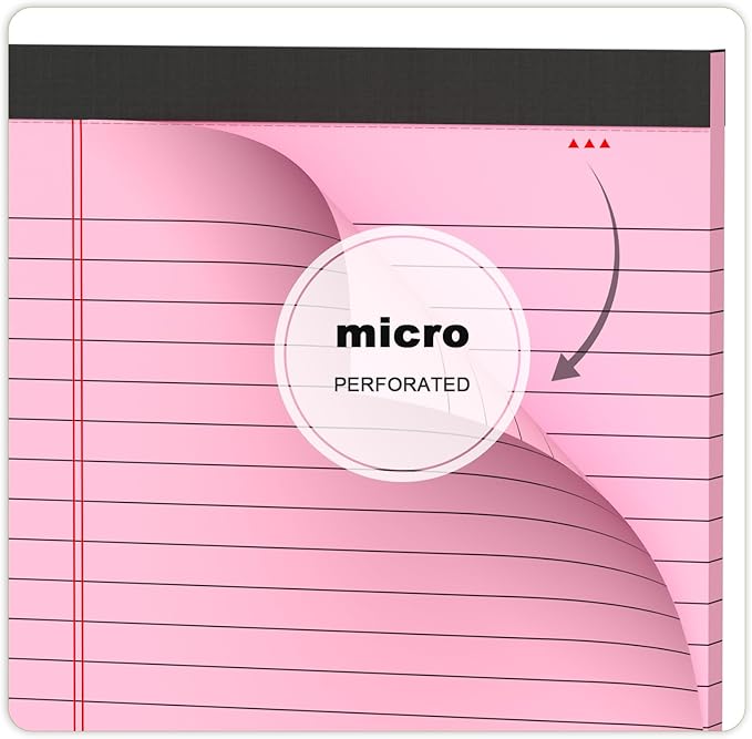 AILZFEI 6pcs Small Note Pad 5x8 College Ruled Pink Legal Pads Paper Notepads 6 Pack Study Back Writing Pads 5 x 8 Legal Pads Perforated Narrow Ruled Pads of Paper Pink