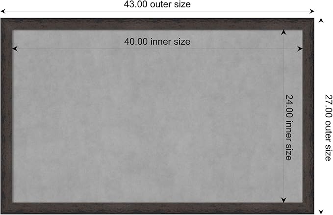 Amanti Art Black Framed Magnetic Board 27x43 Large Vision Board for use with Magnets, 100% Metal Sheet to Display Items as Office Decor or for Home Organization in mudroom, Kitchen or Kids Room