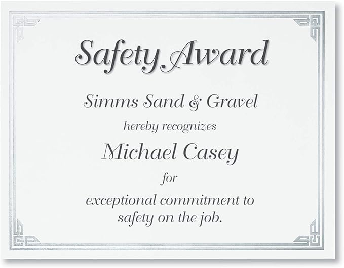 PaperDirect Silver on White Classic Specialty Certificates, 8½ x11, Foil Accents, 50 Count, Certificates And Awards Paper, For School, Work, Diplomas & Award Certificates