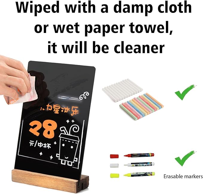 YEEON 3 Pack 5x7 in Chalkboard Sign Small Blackboard Decorative with Wood Base