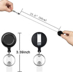 YOUOWO 5 Pack Black Lanyards with Vertical ID Badges Holder and Retractable Badge Reels,Neck Lanyard for Keys Card Holder