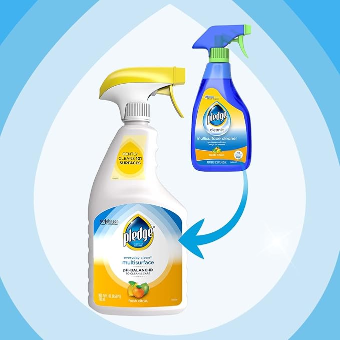 Pledge Multisurface Cleaner, Everyday Clean, Trigger, Fresh Citrus Scent, 25 oz (Pack of 3)