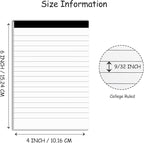 Nichela Notepad for Daily Planning and Organization of Work – 4 x 6-inches Lined Paper – Thick Bright White Paper – 30 Pages – Note Pads Ruled Pages – Pack of 10