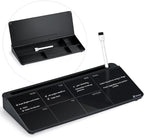 Varhomax Glass Weekly Planner Desk White Board, Desktop Calendar Whiteboard with Storage, to Do List Memo Caddy for Home Office and School Supplies, Black