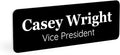 ExcelMark Custom Name Tag - Engraved Name Badge with Pin or Magnetic Backing, 16 Colors, 6 Fonts, and 2 Sizes to Choose from (Black w/White Letters, 1"x 3")