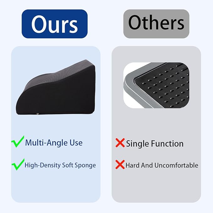 Opuvidity Foot Rest for Under Desk at Work Ergonomic Under Desk Footrest，Support Foot Pillow Double-Sided Footstool， for Office, Home & Gaming Leg Elevation Pillow Black