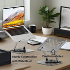 MIZOTIC iPAD Tablet Holder Desktop Stand, Dual Rod Adjustable & Rotatable Carbon Steel, Compatible with 4.7-16.5" iPads,Tablets, Portable Monitors, Kindle.