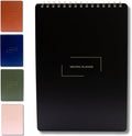 Merely Home | Meeting Notebook for Work | 8.25" x 11.75" | Project Planner | Simple Design | Multiple Layouts | Office and Business Planner (Black, Meeting Planner - Portrait)