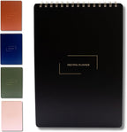 Merely Home | Meeting Notebook for Work | 8.25" x 11.75" | Project Planner | Simple Design | Multiple Layouts | Office and Business Planner (Black, Meeting Planner - Portrait)