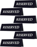 6 Pieces Plastic Reserved Table Sign for Wedding Acrylic Double Side Table Tent Black Guest Reservation Tables Seat Sign 7.9 x 2.7 Inches Reserve Seating Signs for Restaurant Chairs Wedding