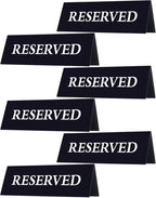 6 Pieces Plastic Reserved Table Sign for Wedding Acrylic Double Side Table Tent Black Guest Reservation Tables Seat Sign 7.9 x 2.7 Inches Reserve Seating Signs for Restaurant Chairs Wedding