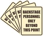 Portrait Round Backstage Personnel Only Beyond This Point Door or Wall Sign Easy Installation | Music | Concert | Festivals Sign (Ivory/Dark Brown) - Large (5 Pack)