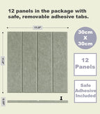 DECORITA Felt Bulletin Board Tiles | Modern Cork Board Alternative | Large Cork Boards for Walls | Aesthetic Felt Wall Panels for Office & Home Decor | Pinboard & Photo Board (12-Pack) | Sage