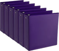 CIXILDTS 2-inch Round Ring Binder, Durable 2" 3 Ring Binder Fit Letter Size Paper, Purple, 6-Pack