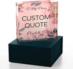 Custom Acrylic Sign Personalized, Custom Desk Name Plate, 18 Styles, (4"x4"), With Gift Box, USA Made by Acryluxe. (Glowing)