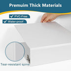 CIXILDTS 3-Inch 3 Ring Binder, Standard 3" Slant-D Ring Binder Fit Letter Size Paper, Presentation View Binders, White, 6-Pack