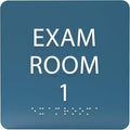 ADA CENTRAL SIGNS - 6" X6" Exam Room 1 Sign - ADA Compliant Tactile Graphics Grade 2 Braille Text Acrylic Wall Signs - Educational Institution Directional Assistance Test Center Door Sign for Schools