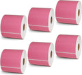 BETCKEY - 3" x 3" Multipurpose & Large Square Labels Compatible with Zebra & Rollo Label Printer,Premium Adhesive & Perforated[Pink, 6 Rolls, 3000 Labels]