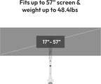 Pixio PS2S Titan White Ultrawide Mega Heavy-Duty Premium Single Monitor Arm Stand fits up to 57 inch Monitors Holds up to 59.4lbs VESA Compatible Integrated Cable Management