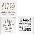 3 PCS Inspirational Wooden Box Signs for Home, Office, Desk Decor, Motivational Affirmations with Rustic Design for Living Room, Bedroom, Kitchen