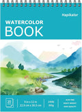 Hapikalor 9"x12" Watercolor Sketchbook, 1-Pack Spiral Bound, Water Color Paper, 140lb/300gsm Watercolor Paper, Watercolor Notebook, Watercolor Journal, Sketch Pad, School Supplies, Teal