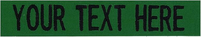 Custom Uniform Name Tapes Solid Colors. Kelly Green Fabric, 5 Inch Sew on